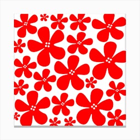 Red Flowers Pattern Canvas Print