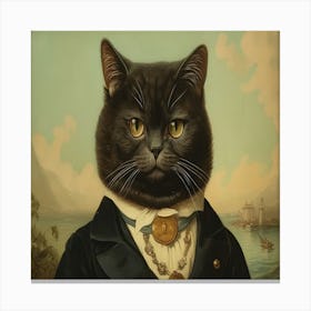 Cat In A Suit Canvas Print