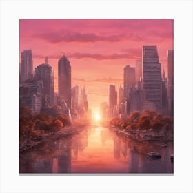 Sunset Cityscape Canvas Print