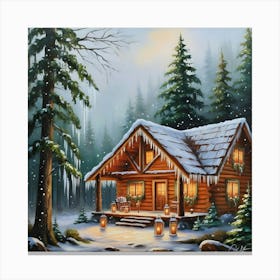 Cabin In The Woods Canvas Print