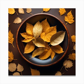 Autumn Leaves In A Bowl Canvas Print