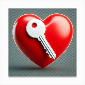 Heart With Key 2 Canvas Print