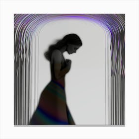 Multicoloured Dress, White background, artwork print, "Patience" Canvas Print