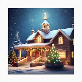 Christmas House Stock Videos & Royalty-Free Footage Canvas Print