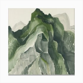 Japanese Watercolour Of Mount Nikko Shirane 3 Canvas Print