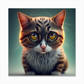 Cat With Big Eyes Canvas Print