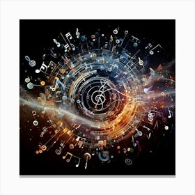 An Image Visualizing Musical Notes In An Abstract And Dynamic Composition 1 Canvas Print