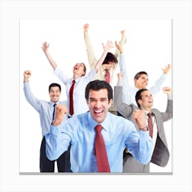 Happy Business People Photo Canvas Print