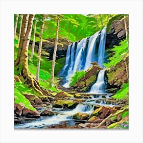 Waterfall In The Woods Canvas Print