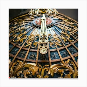 Clock In The Cathedral Canvas Print