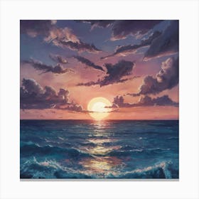 Sunset Over The Ocean 6 Canvas Print