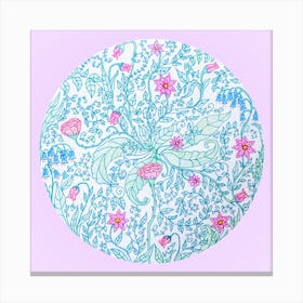 Wildflower doodle in pink Canvas Print