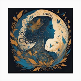 Woman In The Moonlight Canvas Print