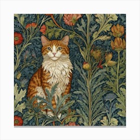 Cat In Flowers 5 Canvas Print