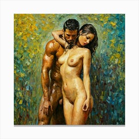 Nude Couple van gogh style Canvas Print