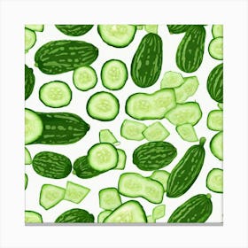 Cucumbers On A White Background 1 Canvas Print