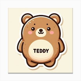 Teddy Bear sticker Canvas Print