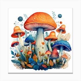 Mushrooms In The Forest 98 Canvas Print