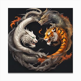 Tiger And Lion Canvas Print