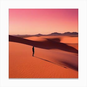 Silhouette Of A Man In The Desert Canvas Print