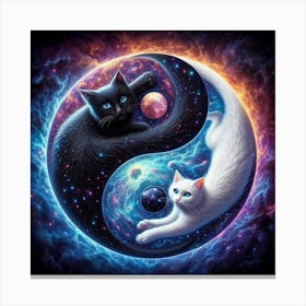 Yin Yang Cats Canvas Print