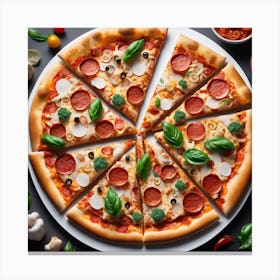 Pizza On A Plate 4 Canvas Print