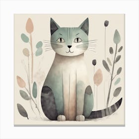 Cat Illustration Canvas Print