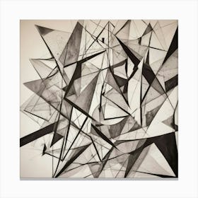 Abstract Black And White Drawing 3 Canvas Print