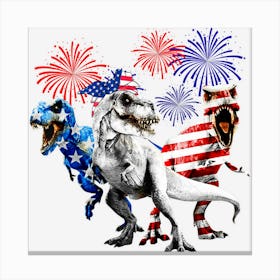 Hot Trend Dinosaurs 4th Of July Kids Boys Men Canvas Print