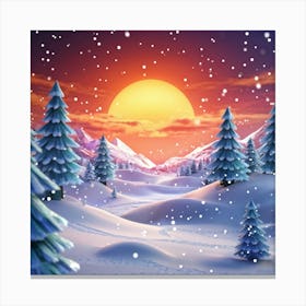 A Captivating Digital Render Of A Snowy Winter Banner Twinkling Magic Snowflakes Flirting With The (5) Canvas Print