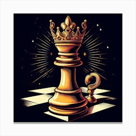 Chess Piece With Crown Canvas Print