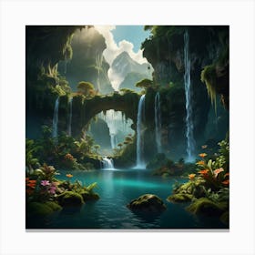 Waterfall In The Forest Canvas Print