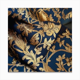 Gold And Blue Fabric Canvas Print