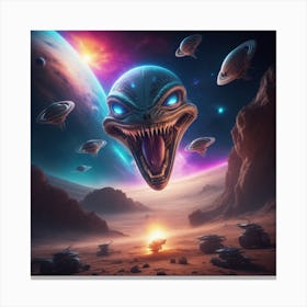 Aliens In Space Canvas Print