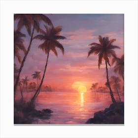 Sunset At The Beach Canvas Print