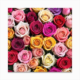 Colorful Roses Background 8 Canvas Print