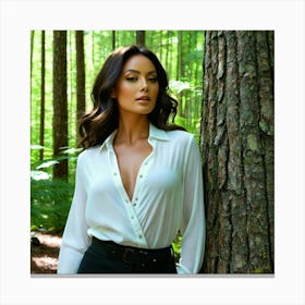 Woman In The Woods Canvas Print