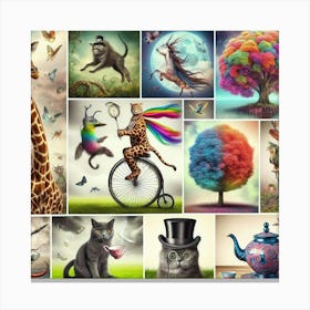 Collage Of Animals Canvas Print