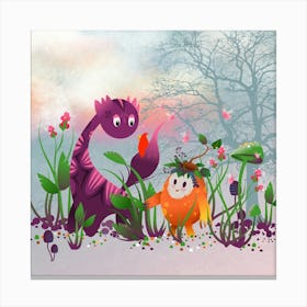 Fantasy Creatures In The Forest Canvas Print