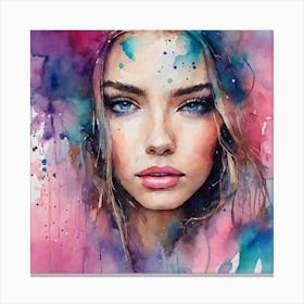 Watercolor Of A Woman 6 Canvas Print