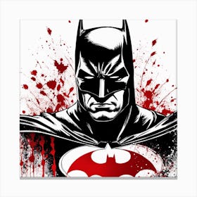 Batman Portrait Ink Painting (17) Canvas Print