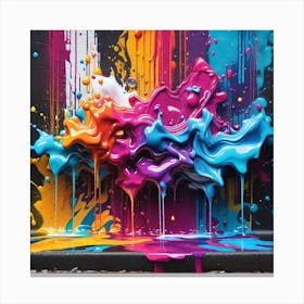 Colorful Paint Splatter Canvas Print