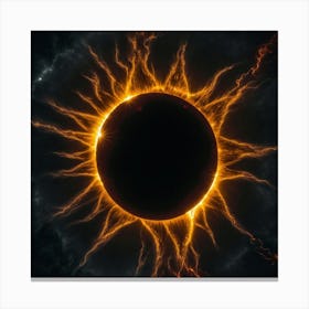 Solar Eclipse Plasma Beams Canvas Print