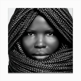 Black And White Portrait Of African Woman Canvas Print