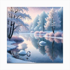 Winter Swans Canvas Print