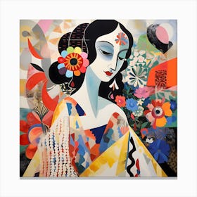 Abstract Asian Woman Canvas Print