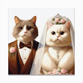 Wedding Cats V4 Canvas Print