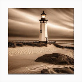 Lighthouse At Dusk 10 Canvas Print