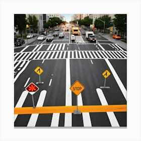 Street Crossing Canvas Print