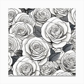 Roses Seamless Pattern 1 Canvas Print